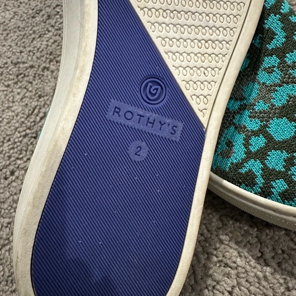 Rothy’s Leopard Teal Little Girls size 2 - Picture 8 of 9